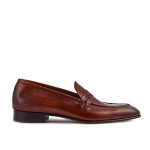 Bashwood Handmade Brown Leather Loafer Shoes